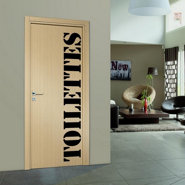 Exemple de stickers muraux: Toilettes - Stencil